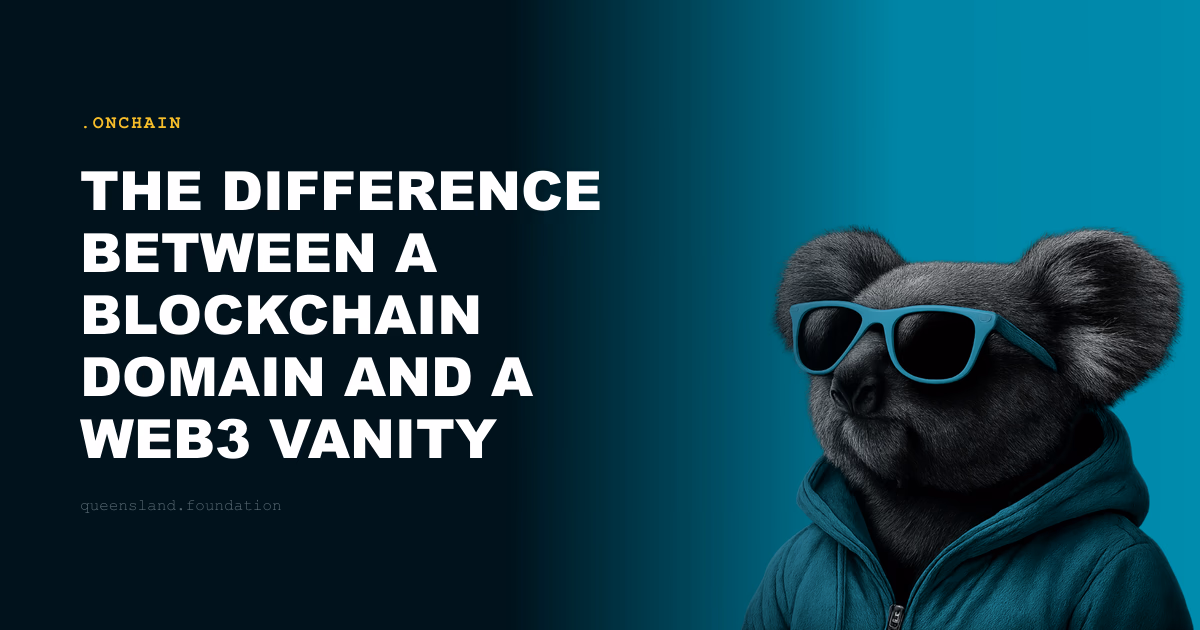 The difference between a blockchain domain and a web3 vanity project
