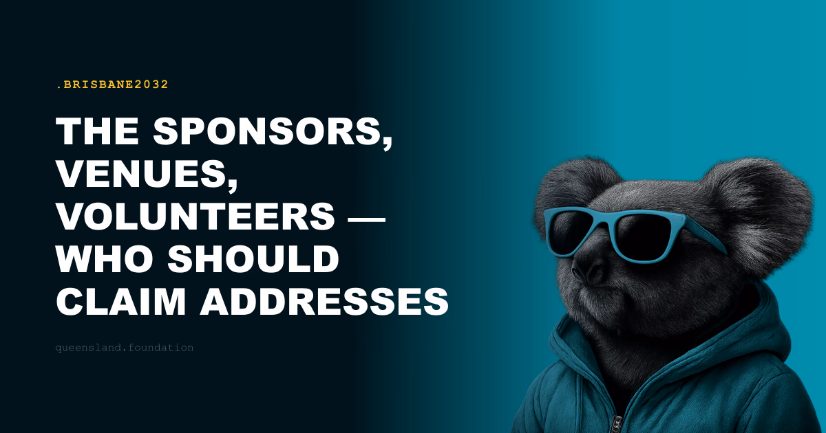 The Sponsors, Venues, Volunteers — Who Should Claim Addresses Now